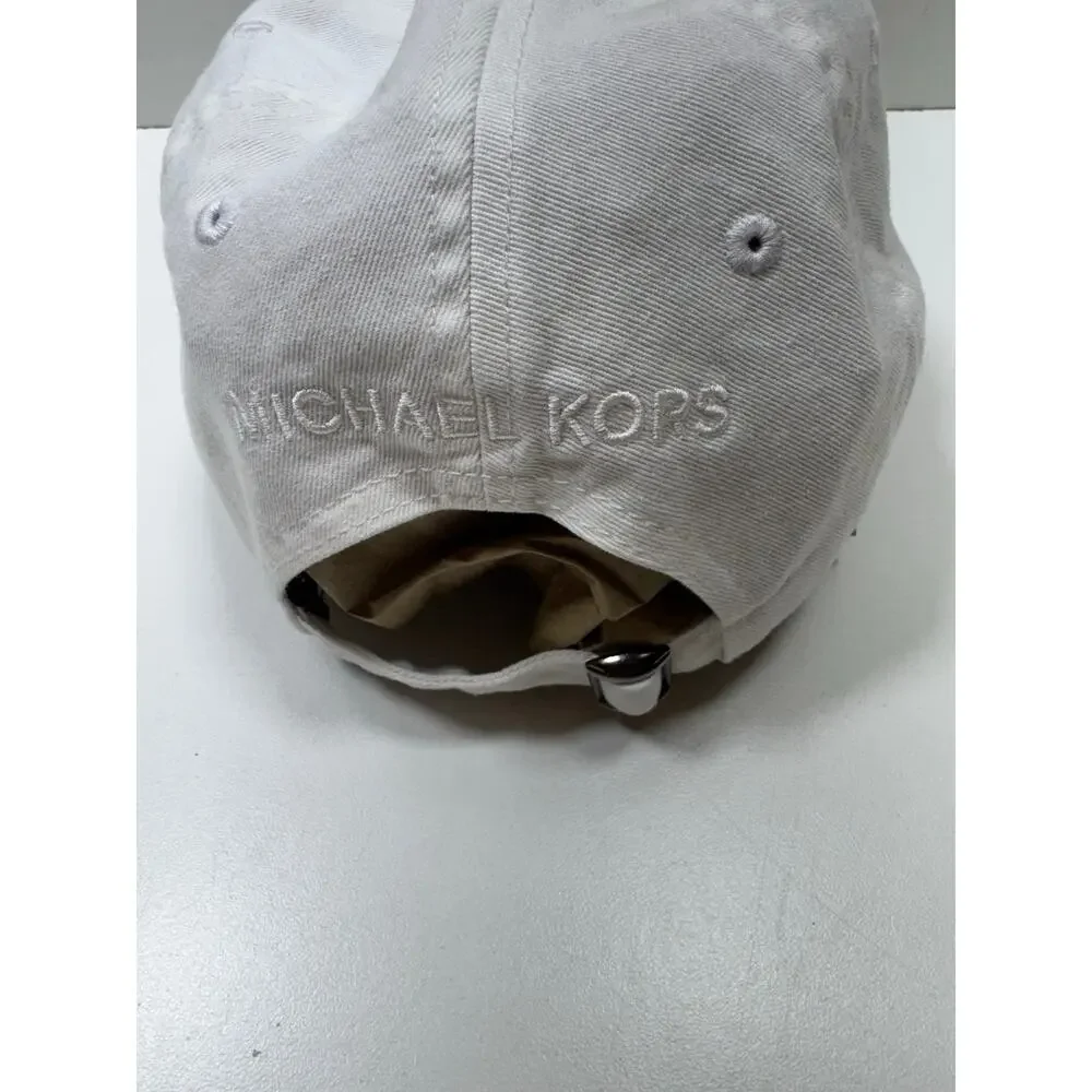 Michael Kors Designer White Baseball Cap One Size Fits All Hat Unisex Cotton